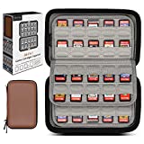 sisma 80 Switch Game Holder Storage Case Compatible with Nintendo Switch Game Cards or SD Cards, Game Cartridges Organizer Hard Shell Travel Safekeeping Carrying Case, Brown
