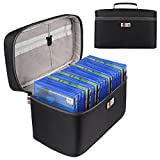 BUBM Portable Carrying Case Compatible with PS5/PS4/ PS4 PRO/PS3/Xbox One/Xbox Series X/S Game Disc Storage Bag Travel Case(Hold Up to 20 Discs)-Black