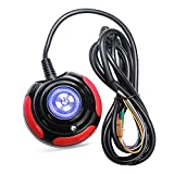 Vetroo 1.6m Desktop PC Computer Case Power Supply Reset Button Switch with Cable Blue LED Lights - Red