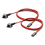 Electop 2 Pack 2 Pin SW PC Power Cable On and Off Push Button ATX Computer Switch Wire 45cm