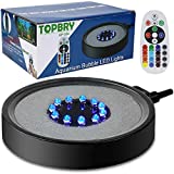 Aquarium Bubble LED Lights RGBW, TOPBRY Remote Controlled Air Stone Disk, with 16 Color Changing, 4 Lighting Effects for Fish Tank Decorations