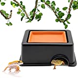 PETWAKEY-ST Reptile Hideout Box，Sink Humidifier Gecko Hide Hut Cave Accessories & Vine Habitat Decor for Small Snake Spiders Frog Turtles Lizards Turtles