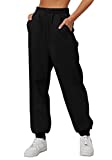 Yovela Womens Sweatpants Cinch Bottom Travel Winter Clothes Casual Pants Y2k Athletic Workout Joggers with Pockets Black