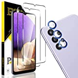 BAZO[2+3 Pack] [Blue] Compatible for Samsung Galaxy A32 5G 6.5 inch Tempered Glass Screen Protector and Camera Lens Protector [HD Clear] [Anti-Scratch] [Easy Installation]