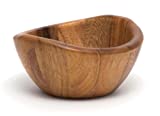 Lipper International Acacia Wave Serving Bowl for Fruits or Salads, Small, 6" Diameter x 3" Height, Single Bowl