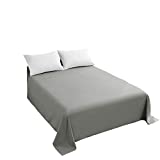 Sfoothome Gray Bedding Top Sheet - Flat Sheet for Twin Mattress - Softer Than Egyptian Cotton