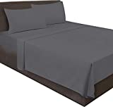 Utopia Bedding Flat Sheet - Soft Brushed Microfiber Fabric - Shrinkage & Fade Resistant Top Sheet - Easy Care - 1 Flat Sheet Only  (Twin, Grey)