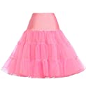 Women's 50s Petticoat Vintage Crinoline Tutu Underskirts Dark Pink