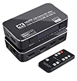 HDMI Switch 4x1 with Audio Extractor, 4K@60Hz Ultra HD HDMI Switcher with Optical TOSLINK SPDIF, 3.5mm Audio Support ARC Function, 3D, 1080P @120Hz, 4Kx2k @60Hz HDTV (IR Wireless Remote Control)