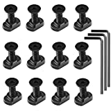 FANGOSS 12 Set Rails T-Nut and Screw Replacement Sets, Picatinny Rail Mount Long Screws & Nuts Accessories with 3 Allen Wrench (12mm Long Screws)