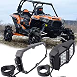 Dasbecan UTV Side Rear View Mirrors With LED Lamp Compatible With Polaris Ranger RZR Can-Am Maverick Yamaha Rhino Arctic Cat Almost All UTV With A 1.75" - 2" Diameter Round Tube Roll Cages