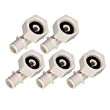 Supply Giant QQTM1212-5 Plastic Poly Alloy 90 Degree Swivel Elbow PEX x FPT Barb Pipe Fitting 1/2'' x 1/2'' White (5 Pack)