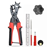 Leather Hole Punch,Belt Hole Puncher for Leather, Revolving Punch Plier Kit,Leather Punch Plier for Leather, Belts, Watches, Handbags, Leather Punch Tool for Belts Diameter : 4.5/4 /3.5/3/2.5/2mm.