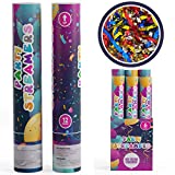 6 Pack No MESS Streamer Confetti Cannon Confetti Poppers | Shiny Multicolor Streamers | TUR Party Supplies | Launches Up to 25ft | Giant (12 in) | Party Poppers for Graduation, Birthdays, Weddings