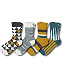 Pair of Thieves Patterned Men's Crew Socks 4 Pack, Triangles, One Size