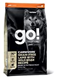 GO! SOLUTIONS Carnivore Grain Free Dog Food, 22 lb  Lamb + Wild Boar Recipe  Protein Rich Dry Dog Food  Complete + Balanced Nutrition for All Life Stages.