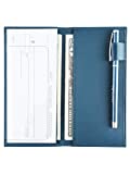LYOOMALL Leather Checkbook Register Cover Holder Case with Pen Holder Slim Wallet