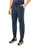 CRZ YOGA Men's Cotton Athletic Thick Joggers Fleece Lined Sweatpants with Pockets - 30 inches Ink Blue Large
