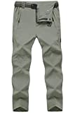 TBMPOY Men's Outdoor Lightweight Windproof Belted Quick-Dry Hiking Pants(03thin Sage Green,us L)