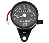 Motorcycle Mini Speedometer w/Trip Meter - 2240:60 - Black - MPH