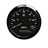 ELING GPS Speedometer Odometer 125MPH Mileage Adjustable Overspeed Alarm for Boat Car Truck Motorcycle 85mm