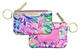 Lilly Pulitzer ID Case Keychain Wallet with Zip Close, Cute Durable Card Holder for Women Teen Girls, It Was All A Dream
