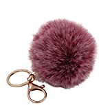 Pom Pom Keychain Artificial Fur Ball Keychain Fluffy Accessories Car Bag Charm (Two color 07)