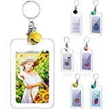 6 Pieces Mini Film Key Chain Custom Picture Key Ring for Mini 9 Photo Film Personalized Changeable Photo Key Chain with Bell for Photo, Instant Camera Accessories, Kids and Teens