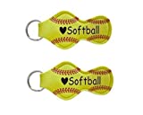 Softball Gifts for Girls Teenager Idea Teen Player Key Chain Keychain Lip Balm Holder - Set of 2