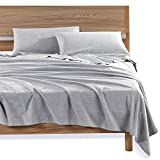 Truly Lou Cotton Flannel Sheet Set, King 4 Piece Set, Premium Heavyweight Cotton Flannel, Ultra Soft, Warm, Cozy Comfort, Deep Pocket Bed Sheets, Perfect for Winter (King, Grey)