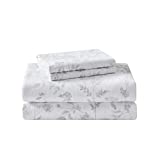 Laura Ashley Home - Flannel Collection - Sheet Set - 100% Cotton, Ultra-Soft Brushed Flannel, Pre-Shrunk & Anti-Pill, Machine Washable Easy Care, King, Fawna
