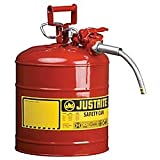 Justrite 7210120 AccuFlow 1 Gallon, Galvanized Steel Type II Red Safety Can With 5/8" Flexible Spout