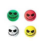 KOOBOOK 4Pcs Funny Halloween Skull Smile Car Antenna Topper Aerial Ball Car Antenna Decoration Doll