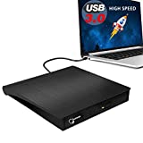 Gotega External DVD Drive, USB 3.0 Portable +/-RW , DVD Player for CD ROM Burner Compatible with Laptop Desktop PC Windows Linux OS Apple Mac Black