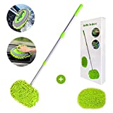 Helloleiboo 2 in 1 Car Wash Brush Kits Extension Mop with Long Handle Chenille Microfiber Mitt Car Detailing Kit Cleaning Kit