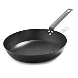 Merten & Storck Pre-Seasoned Carbon Steel Induction 12" Frying Pan Skillet, Oven Safe, Black