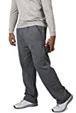 VIBES Men's Cargo Zipper Pocket Sweatpants Adjustable Bungee Cord Open Bottom Size XL Charcoal