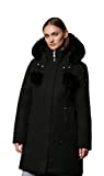 Moose Knuckles Women's Stirling Down Parka Jacket with Fur Trim Hood, Black, Small