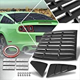 Rear + Side Window Louver Sun Shade Cover Compatible with 05-14 Ford Mustang Coupe (Black)