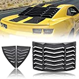 CUMART Rear+Side Window Louvers Sun Shade Windshield Cover Matte Black Compatible with Chevrolet Chevy Camaro 2010 2011 2012 2013 2014 2015 Complete Set