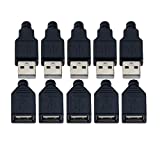 VizGiz 10 Pack USB Plug Replacement 4 PIN Type A Female Male Socket Connector Solder Terminal Repair AWG Wire Cable DIY Kit Jack for Fan LED Strip Charger Power Cord Mouse