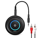 Golvery Bluetooth 5.0 Transmitter and Receiver, 2 in 1 Wireless Bluetooth AUX Adapter for TV/PC/CD/MP3/Xbox/PS4/Home Theater/Speaker w/ 3.5mm AUX and RCA Jack, Low Latency Audio, 2 Devices Pairing