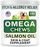 BARK&SPARK Omega 3 for Dogs - 180 Fish Oil Treats for Dog Shedding, Skin Allergy, Itch Relief, Hot Spots Treatment - Joint Health - Skin and Coat Supplement - EPA & DHA Fatty Acids - Salmon Oil