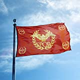 Western SPQR History Ancient Rome Roman Empire Senate People European Democracy History Wars 3x5 feet Flag Banner Vivid Color Double Stitched Brass Grommets (2x3 Feet)