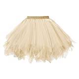 Topdress Women's 1950s Vintage Tutu Petticoat Ballet Bubble Skirt (26 Colors) Champagne XL