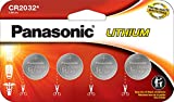 Panasonic CR2032 3.0 Volt Long Lasting Lithium Coin Cell Batteries in Child Resistant, Standards Based Packaging, 4 Pack