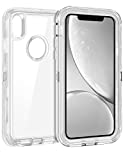 Coolden Hybrid Clear Phone Case for iPhone XR 6.1 Inches, Heavy Duty Protective Dual Layer Shockproof Case with Hard PC Bumper Soft TPU Back for 2018 Release Apple iPhone XR 10R, Transparent