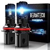 BEAMTECH 9007 LED Headlight Bulb, HB5 Halogen Replacement,12000LM 60W Fanless In Line 6500K Xenon