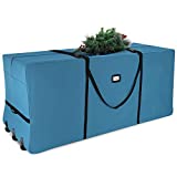 Christmas Tree Storage Bag - Extra Large Tree Rolling Storage Bag - Fits Upto 9 ft. Artificial Disassembled Trees, Durable Handles & Wheels for Easy Carrying & Transport - Tear Proof Oxford Duffle Bag