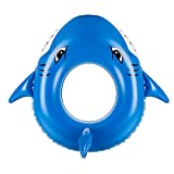 TUOSTPY Inflatable Pool Float, 40 inch Shark Swimming Ring, Floating Ring for Pool, Party and Beach Party in Summer, Swim Tube for Kids and Adults - Gray (Blue)